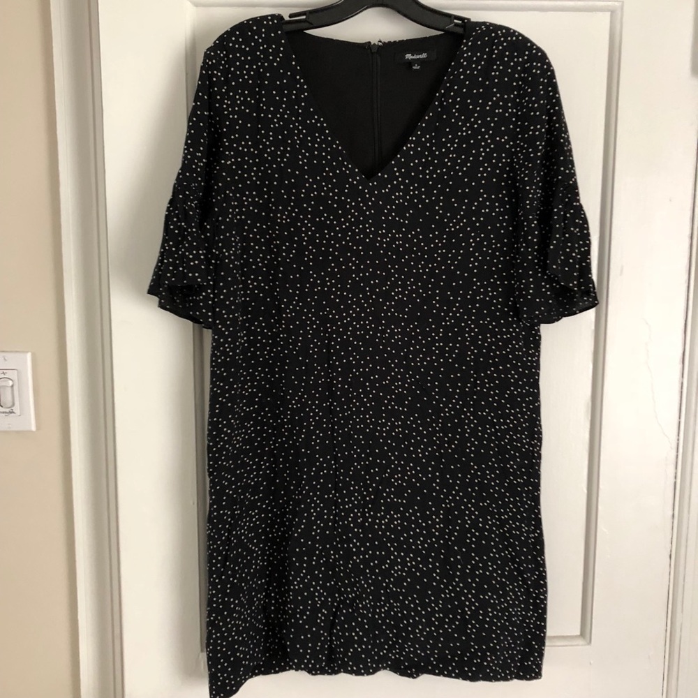 MADEWELL Dot Print Flutter Sleeve Dress